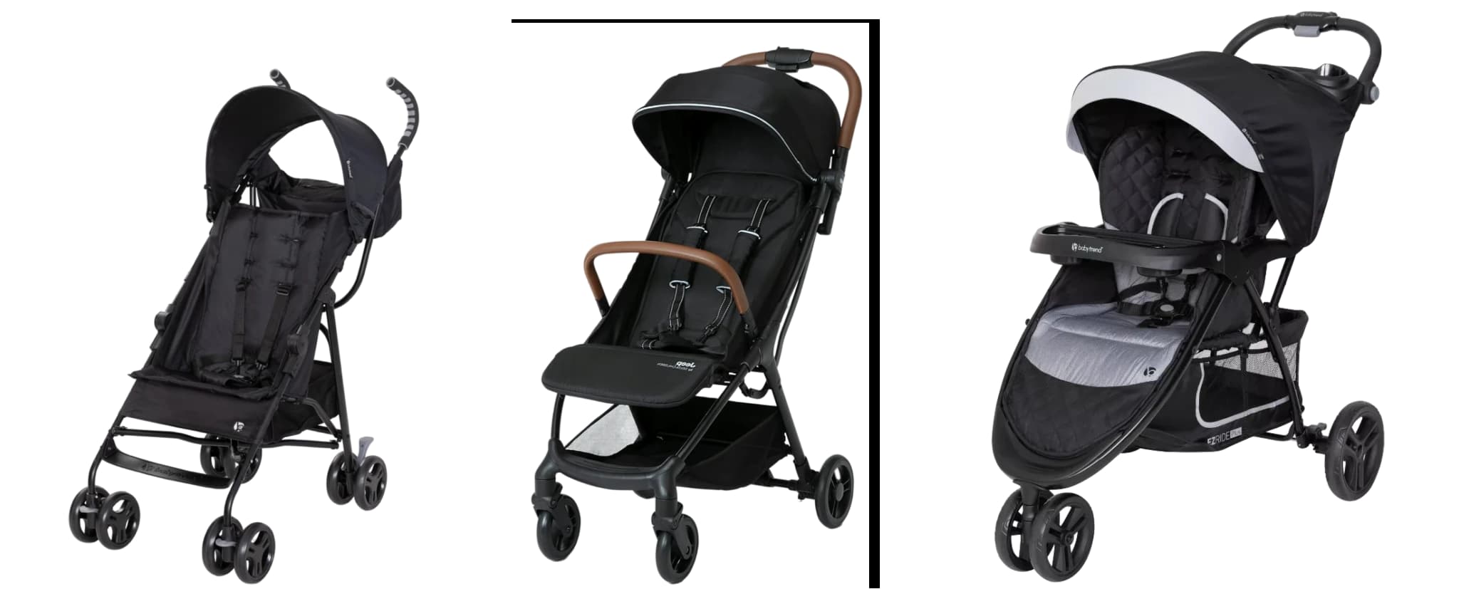 Lineup of strollers