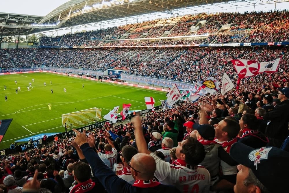 Soccer fans cheering at the 2026 FIFA World Cup in New York City