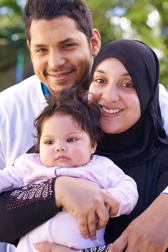 Family smiling
